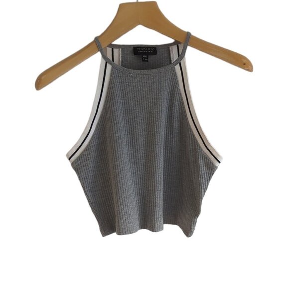 Topshop Contrast Trim Cropped Tank Top - Picture 4 of 7